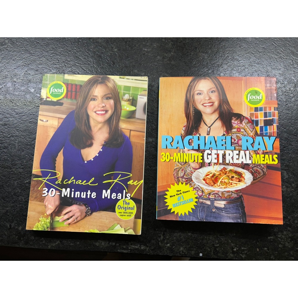 Rachael Ray 30-Minute Meals Cookbook Lot The Original & Get Real Meals Food Netw